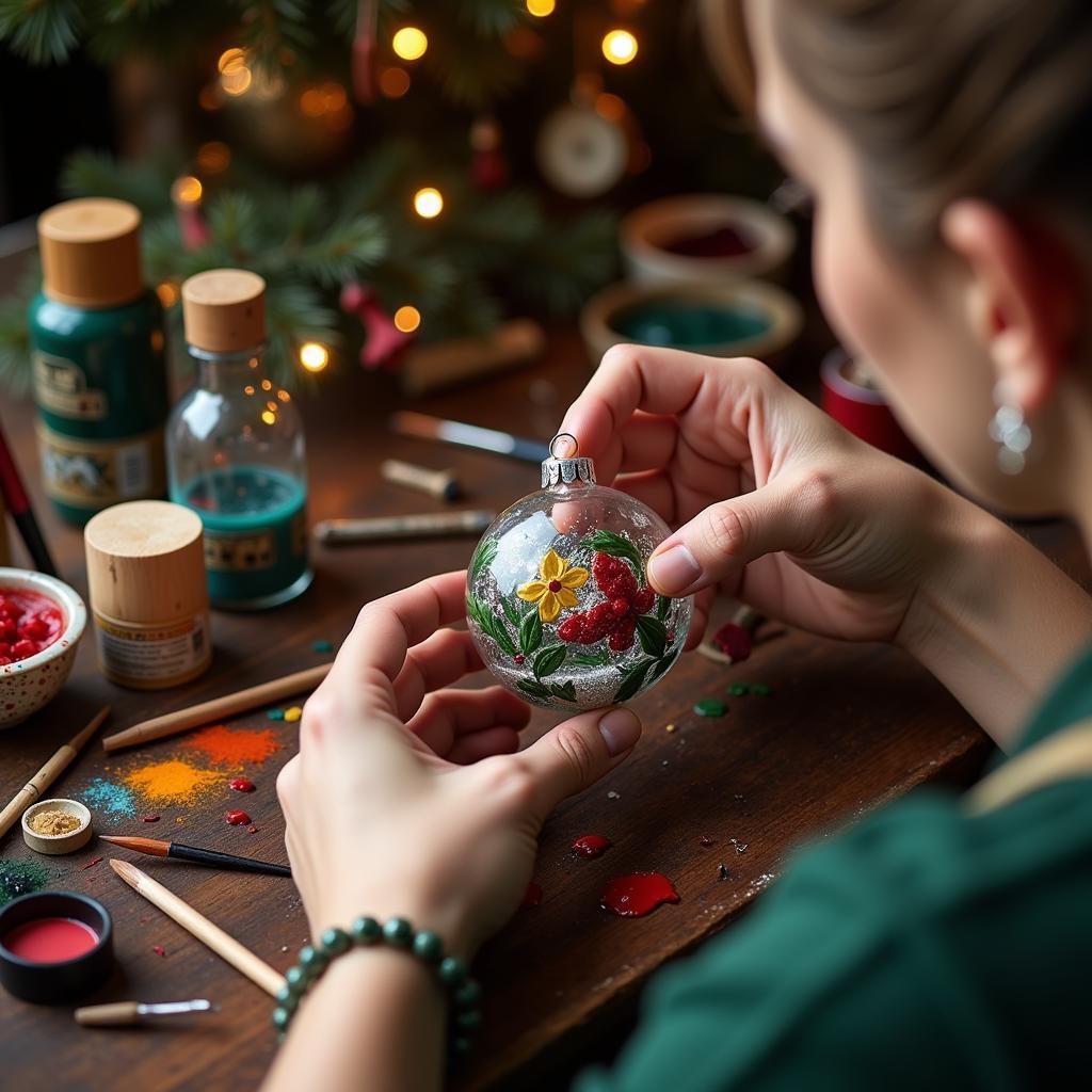 Ukrainian Artisan Making Ornaments