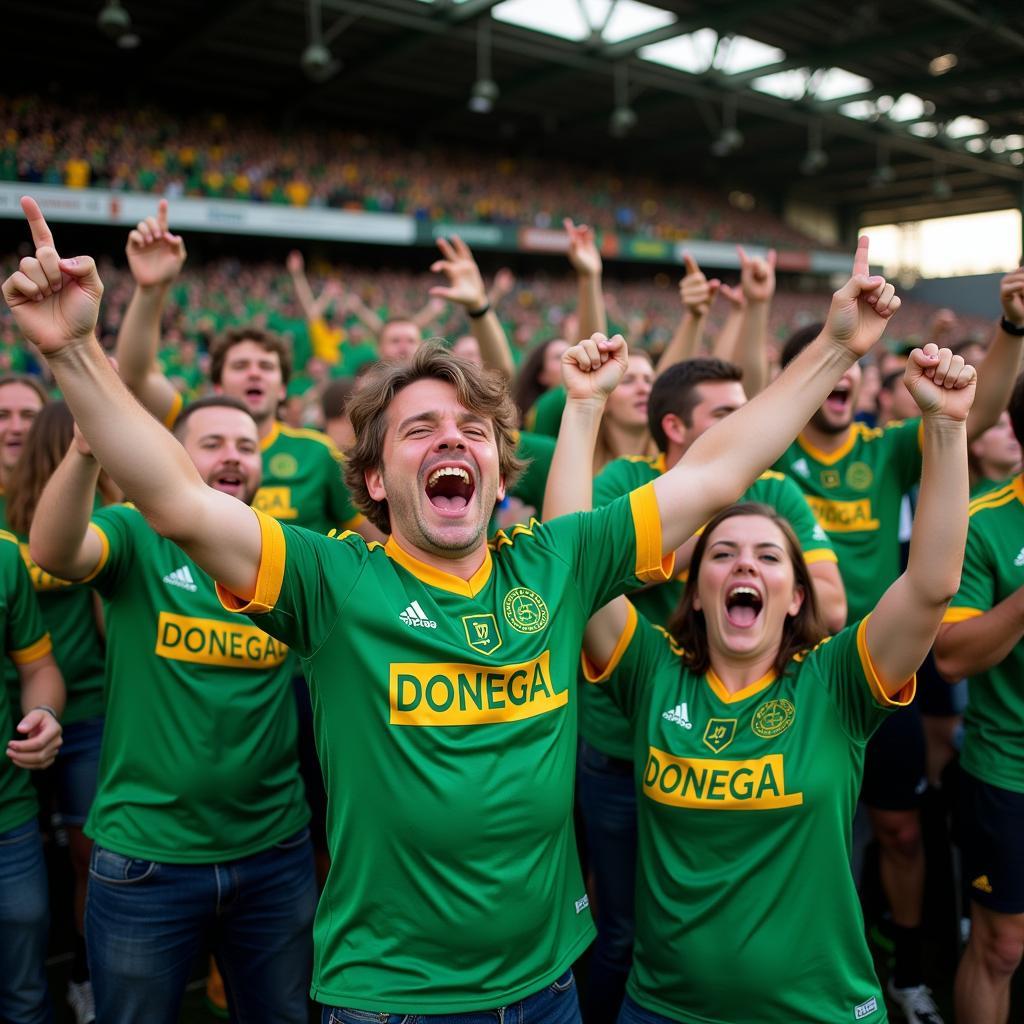 Người hâm mộ mặc áo Donegal Gaelic Football Jersey