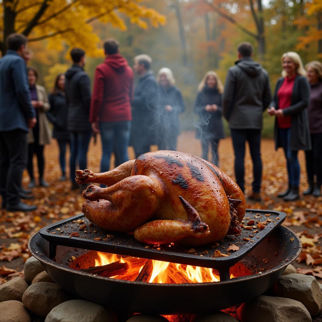 Outdoor Fall Turkey Roasting