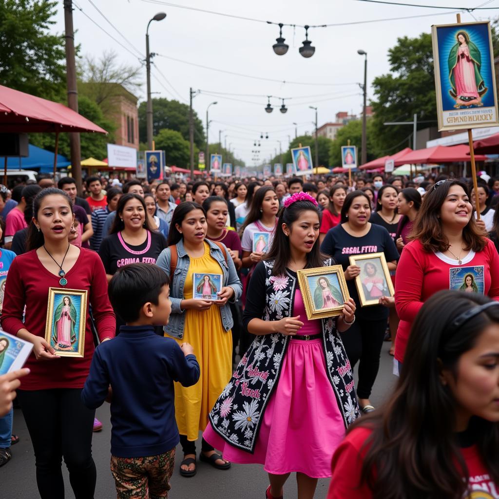 Pilgrims Celebrating at the Basilica