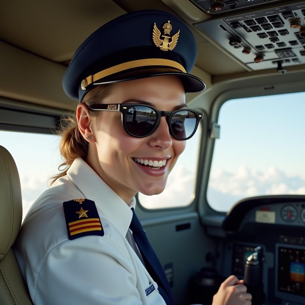 Pan Am pilot wearing iconic sunglasses