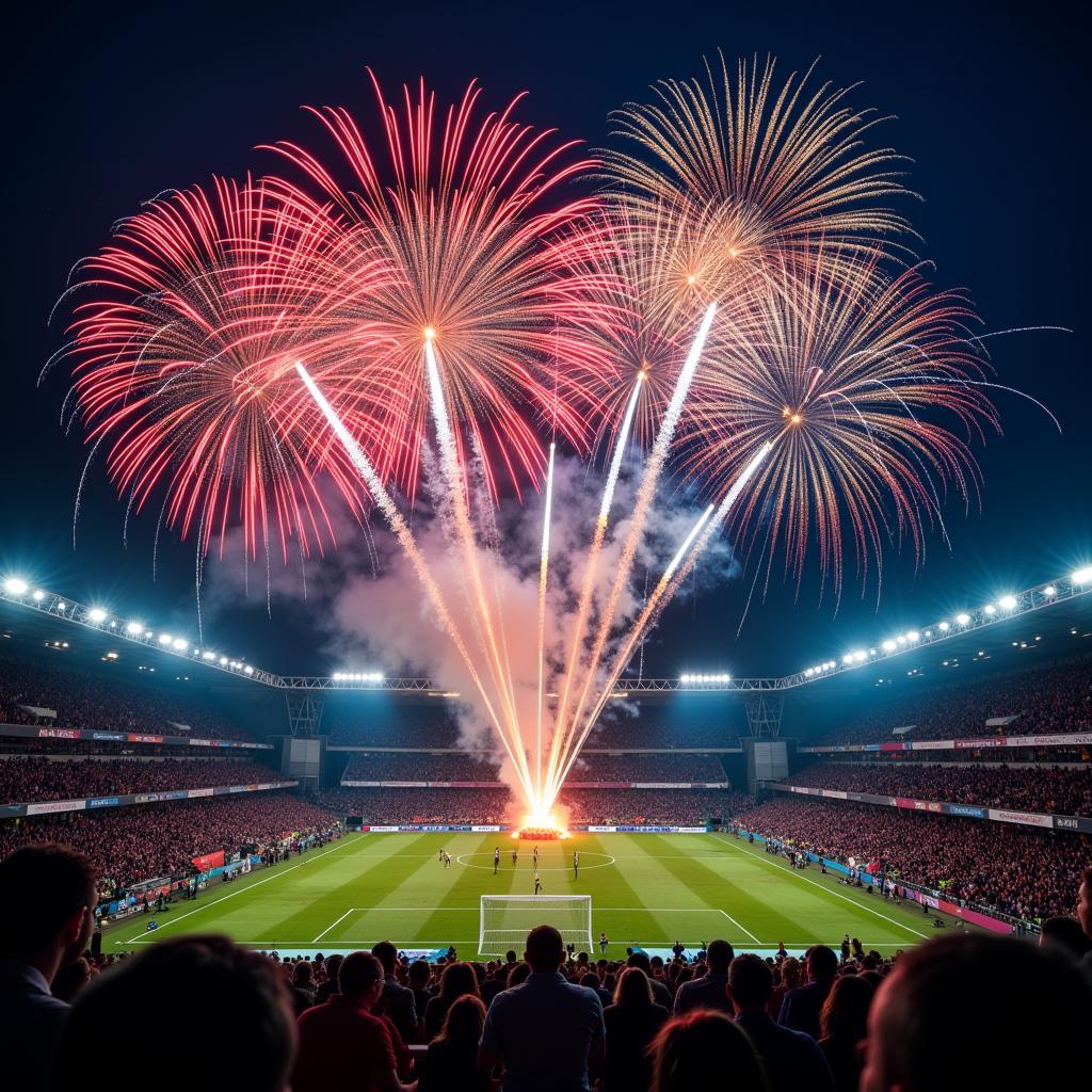 Chemical reactions creating fireworks - the science of football