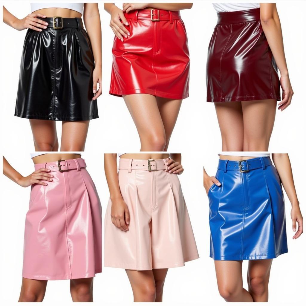 PVC Short Skirts in Different Styles and Colors