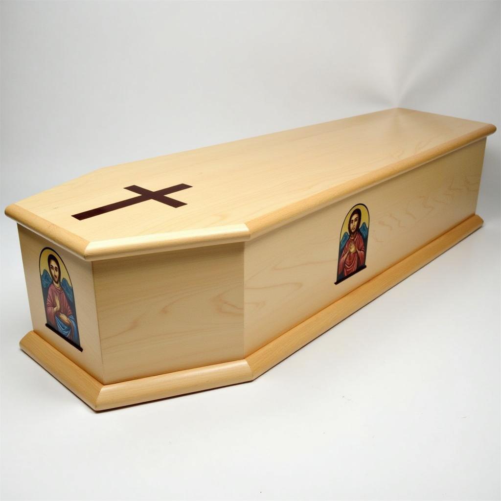 Orthodox Christian Coffin with Cross and Icons