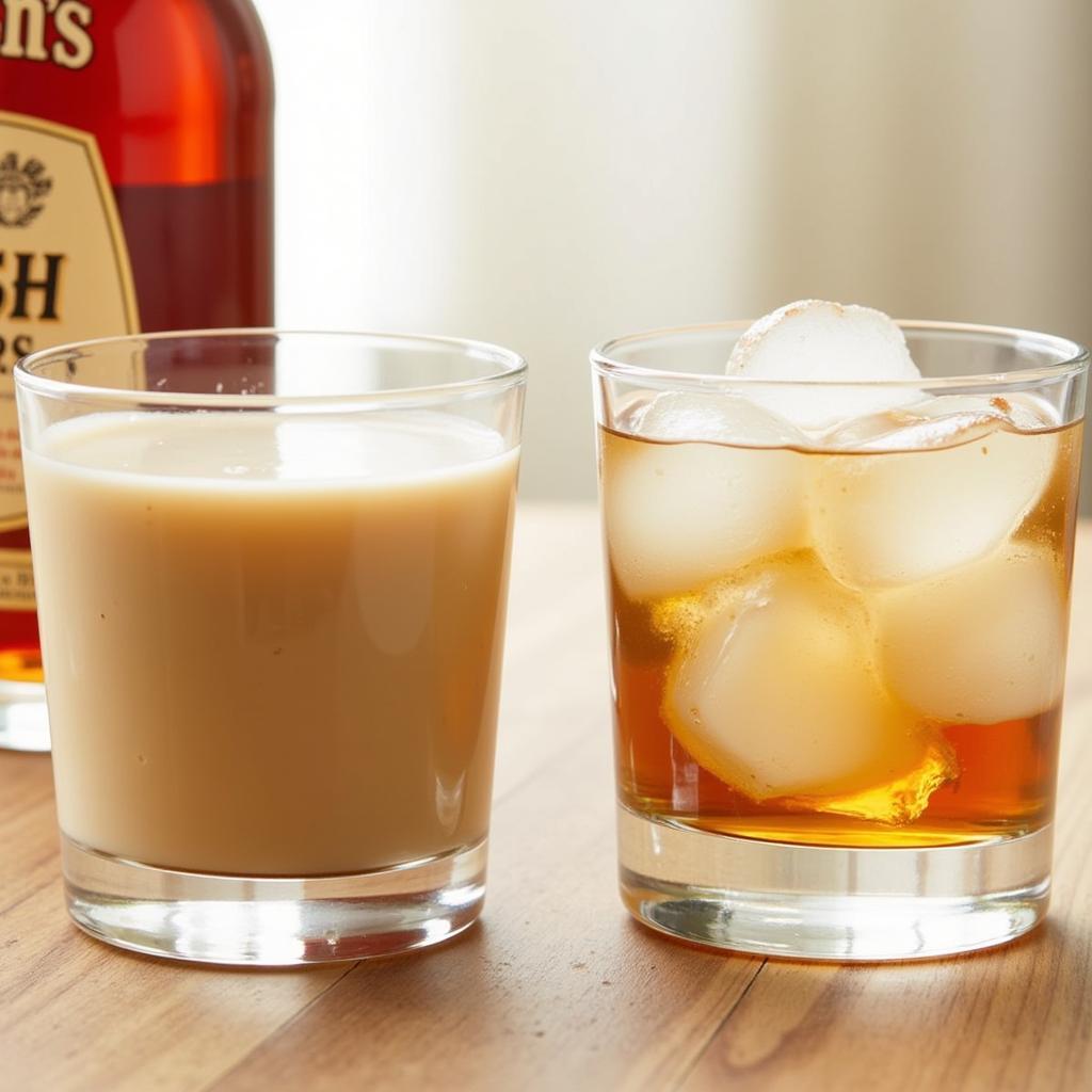 Quinn's Irish Cream Neat and On The Rocks