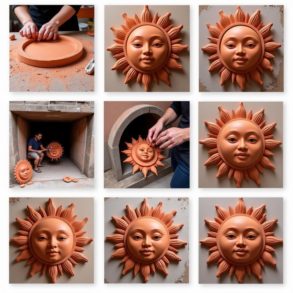 The Process of Making Terracotta Sun Face Wall Hangings