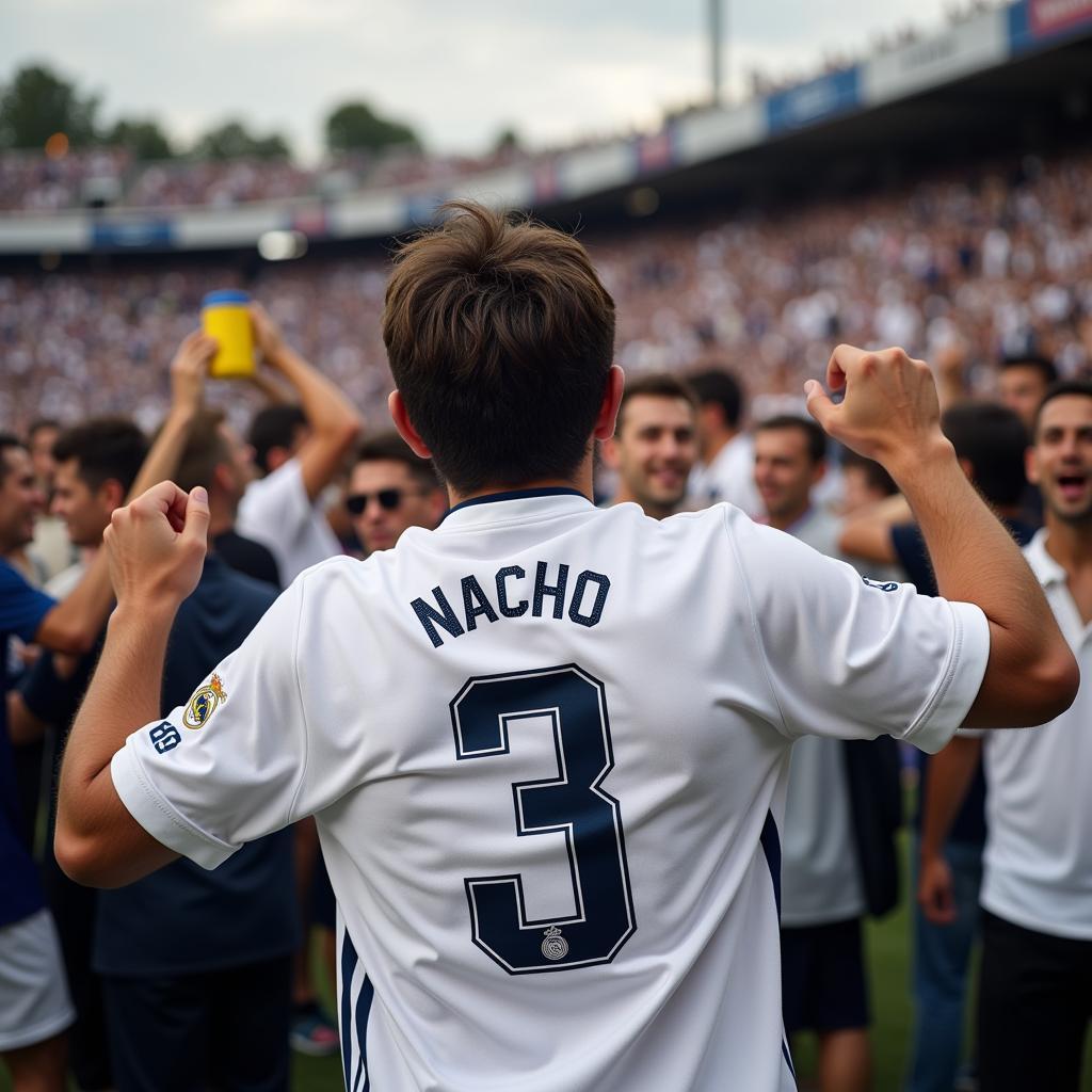 CĐV Real Madrid mặc áo Nacho