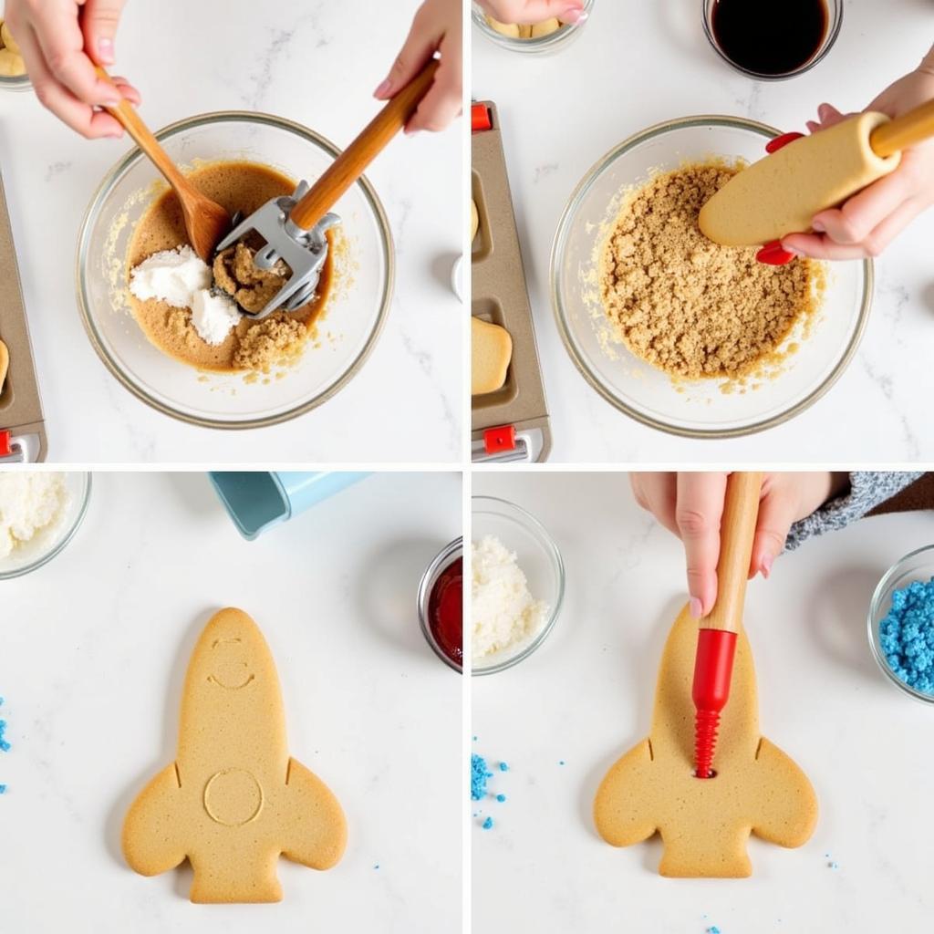 Rocket Ship Cookies Baking Process