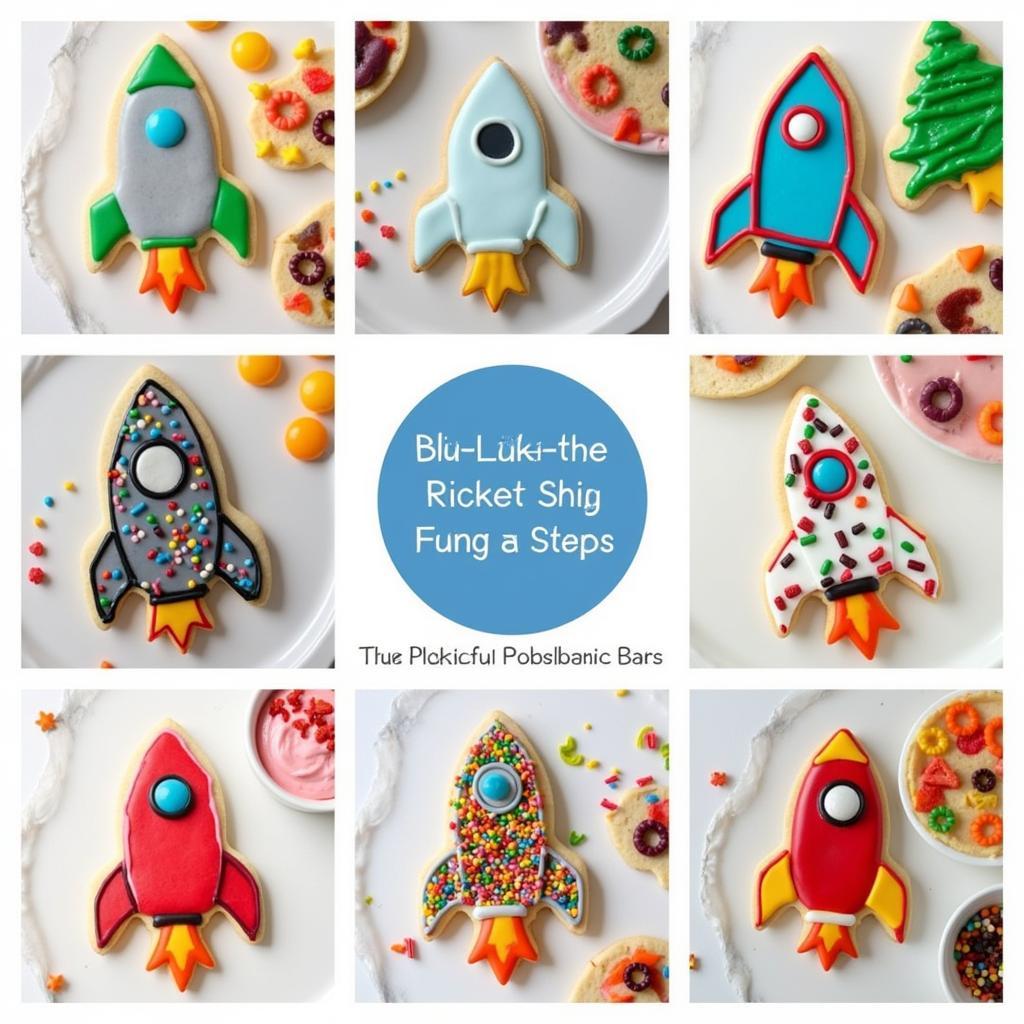 Different Rocket Ship Cookies Variations