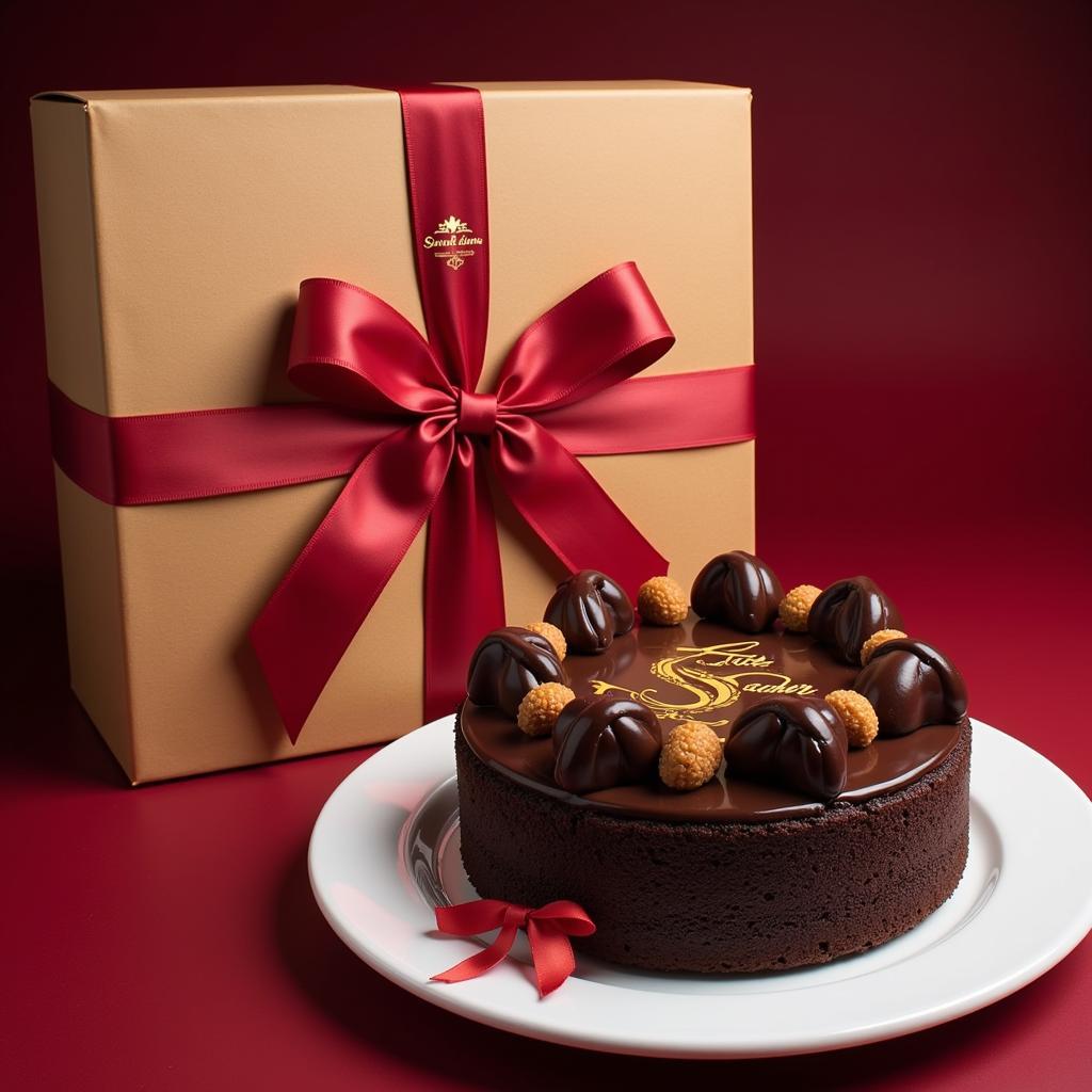 Hộp bánh Sacher Torte sang trọng với giá cả hợp lý.