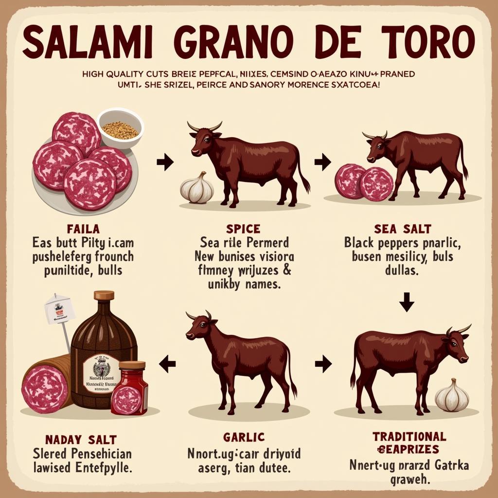 Nguyên liệu và quy trình sản xuất Salami Grano de Toro