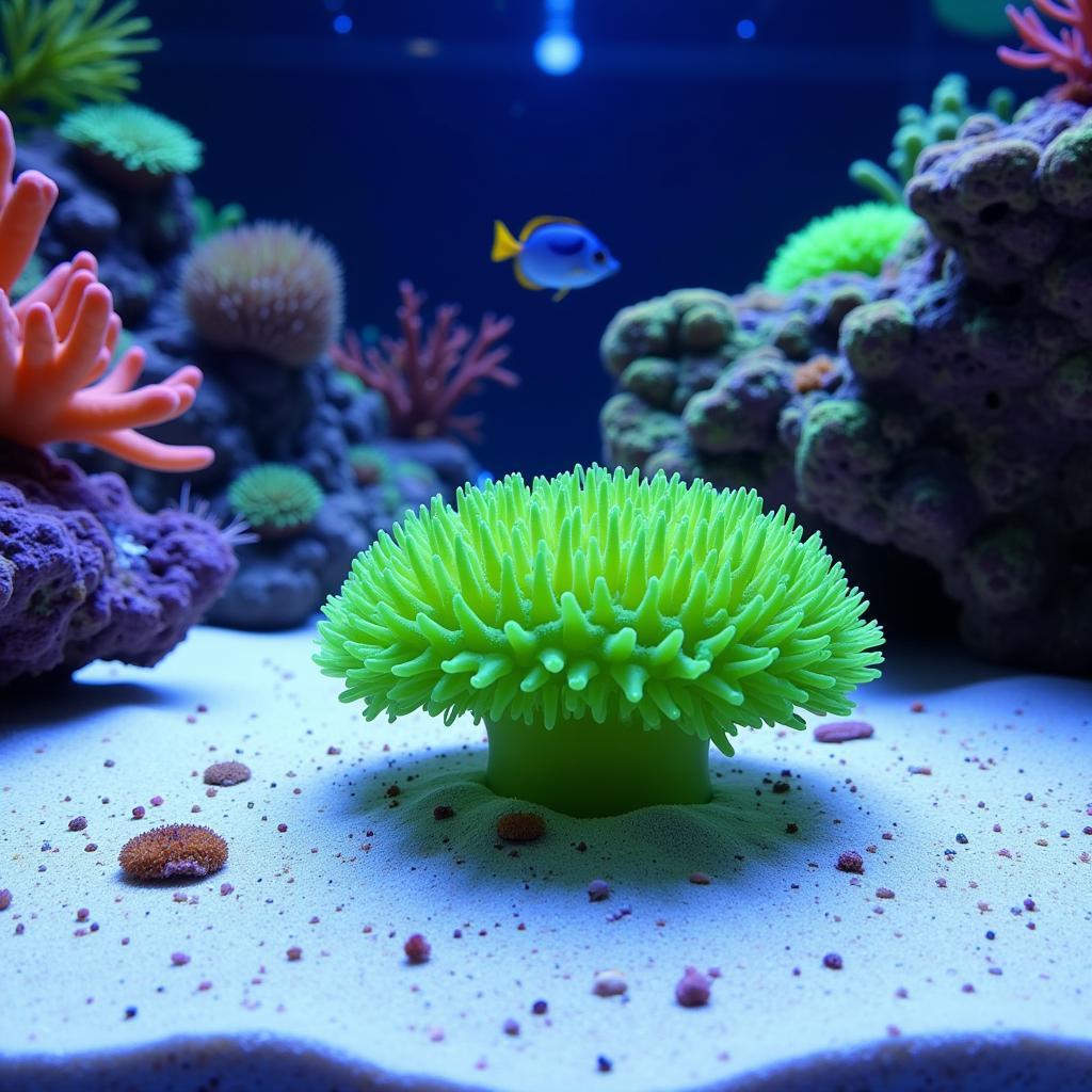 Rare Mushroom Coral Moving Across the Seabed