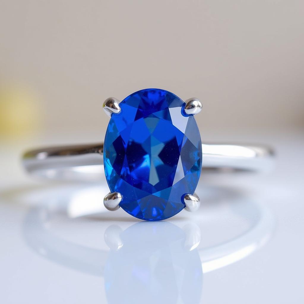 Sri Lanka Sapphire Ring Cornflower Blue