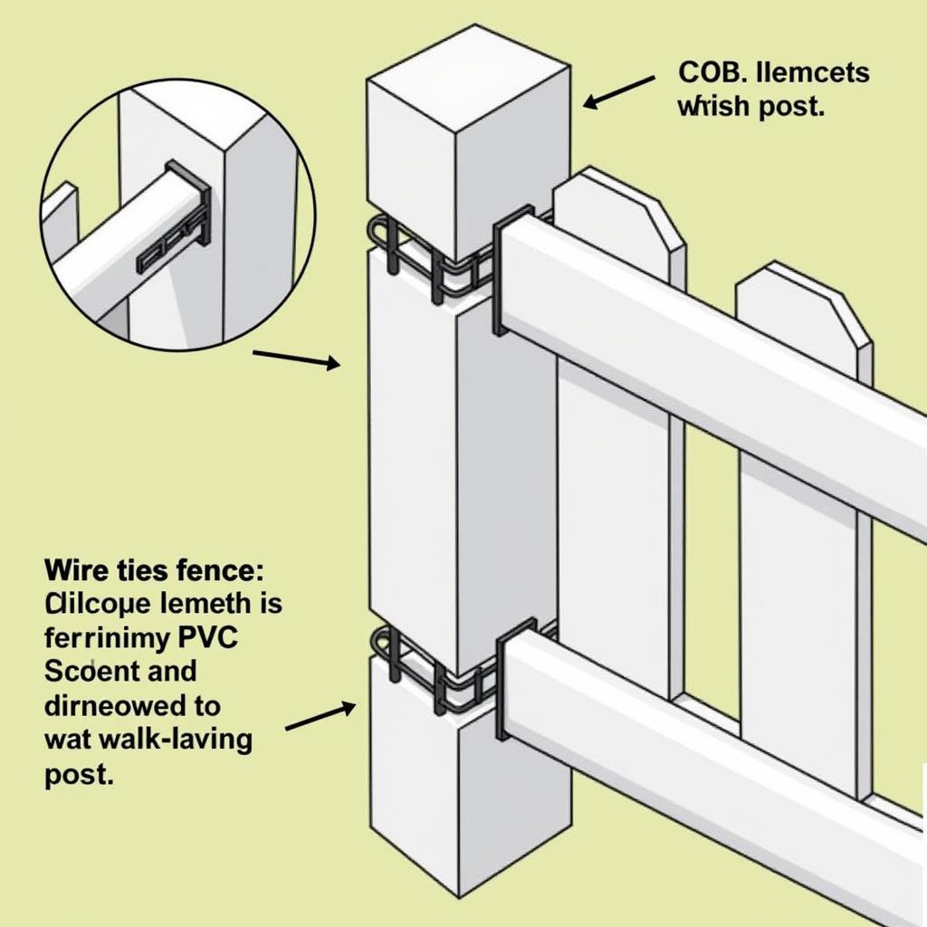 Securing a PVC fence using wire ties