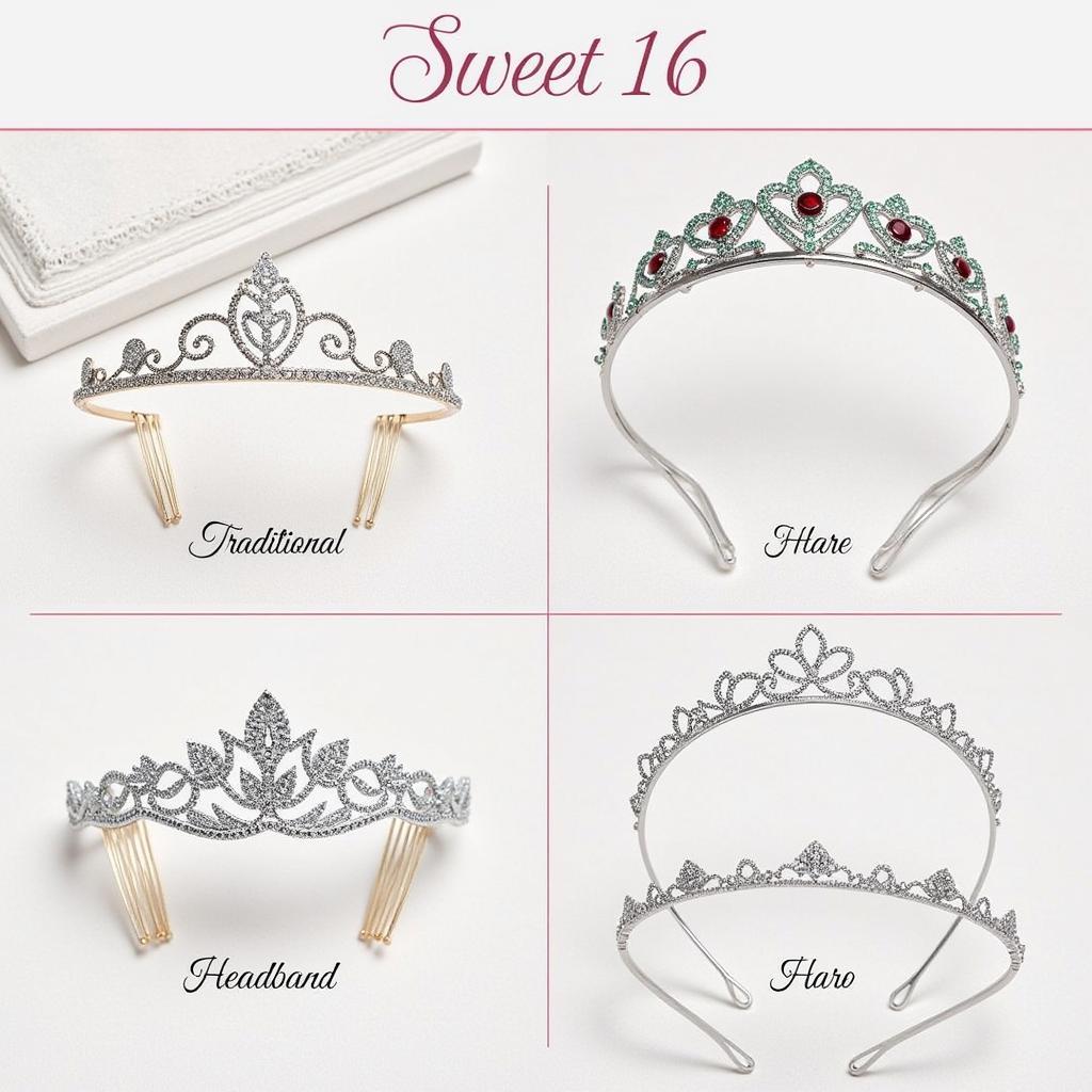 Various Sweet 16 Tiara Styles