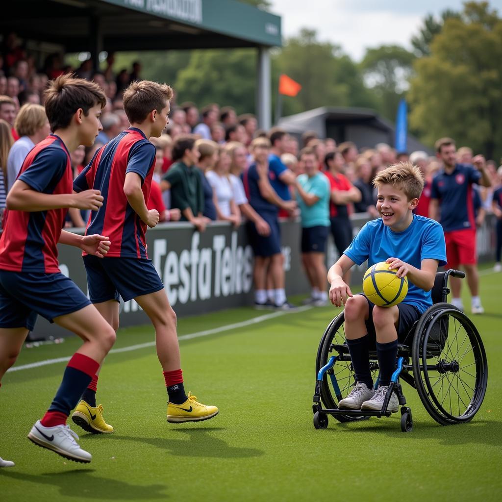 Tác Động Của Disability Ball: Hình ảnh khán giả đang cổ vũ nhiệt tình cho các vận động viên disability ball trong một trận đấu.