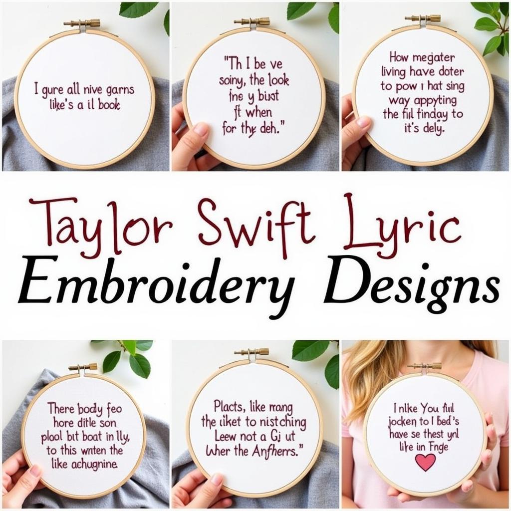 Taylor Swift Lyrics Embroidery Design