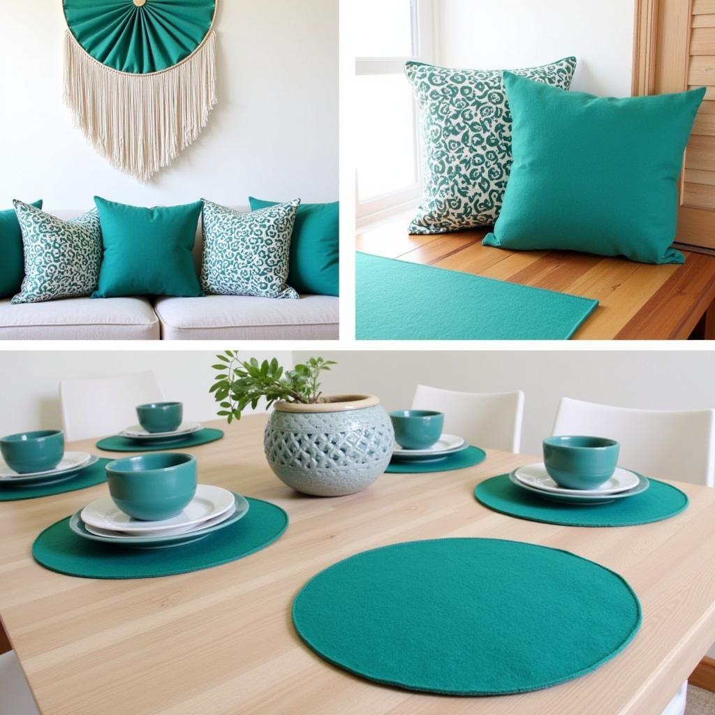 Teal Felt Home Decor