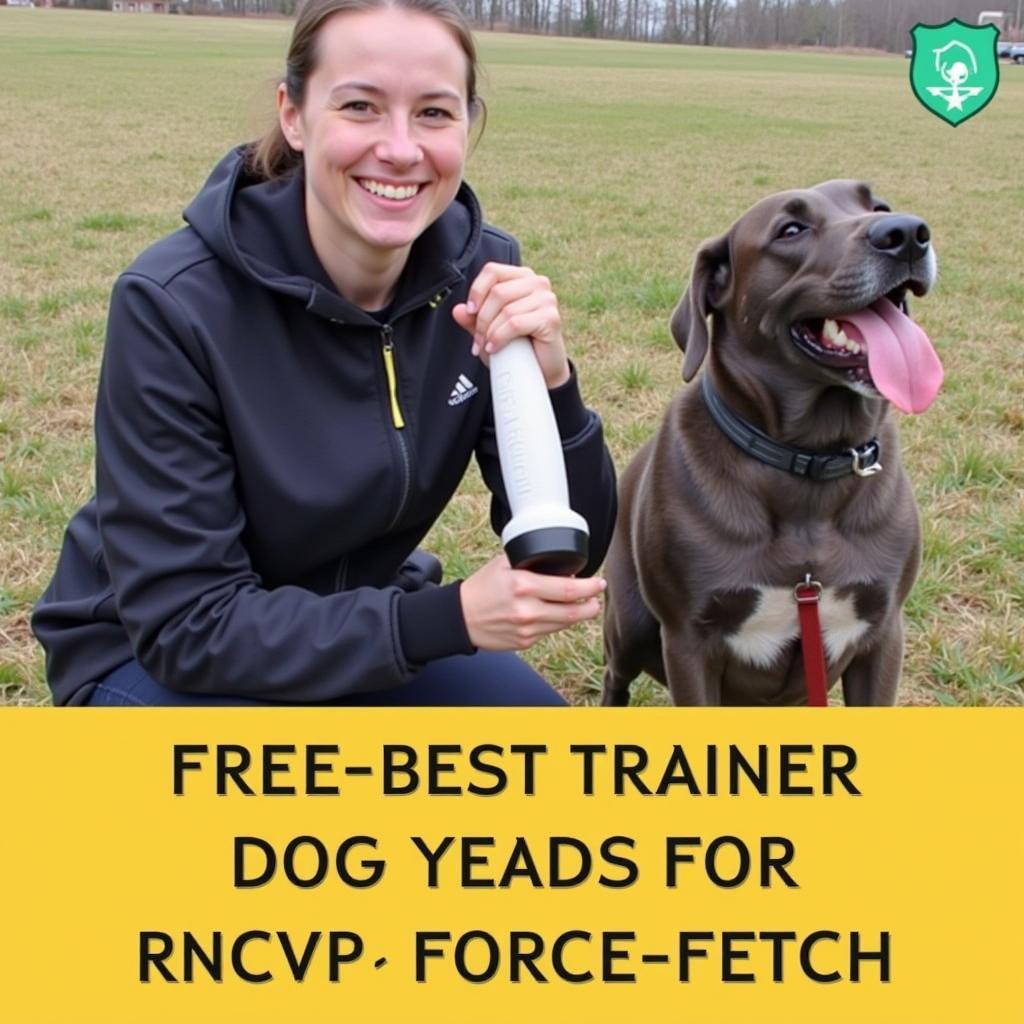 Trainer and Dog Celebrating Successful Force Fetch Training