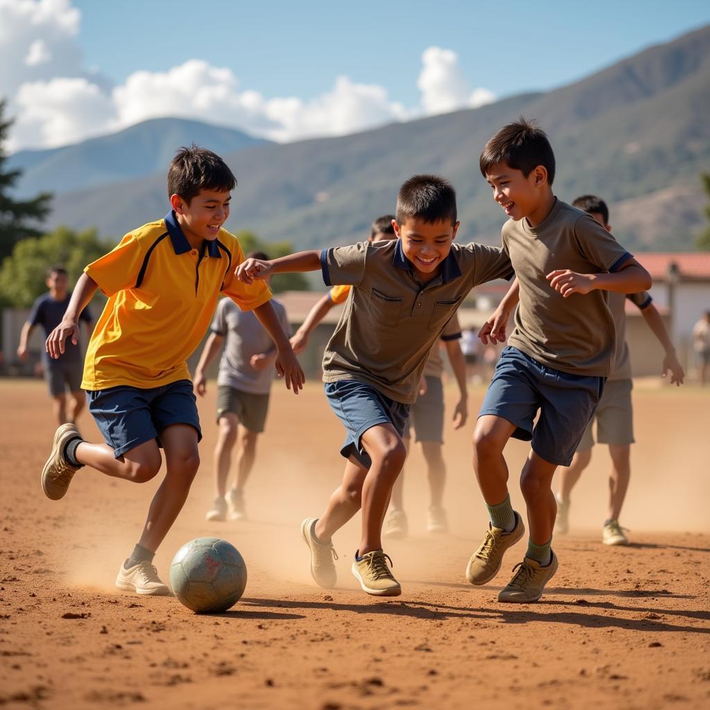 Trẻ em El Salvador chơi bóng đá