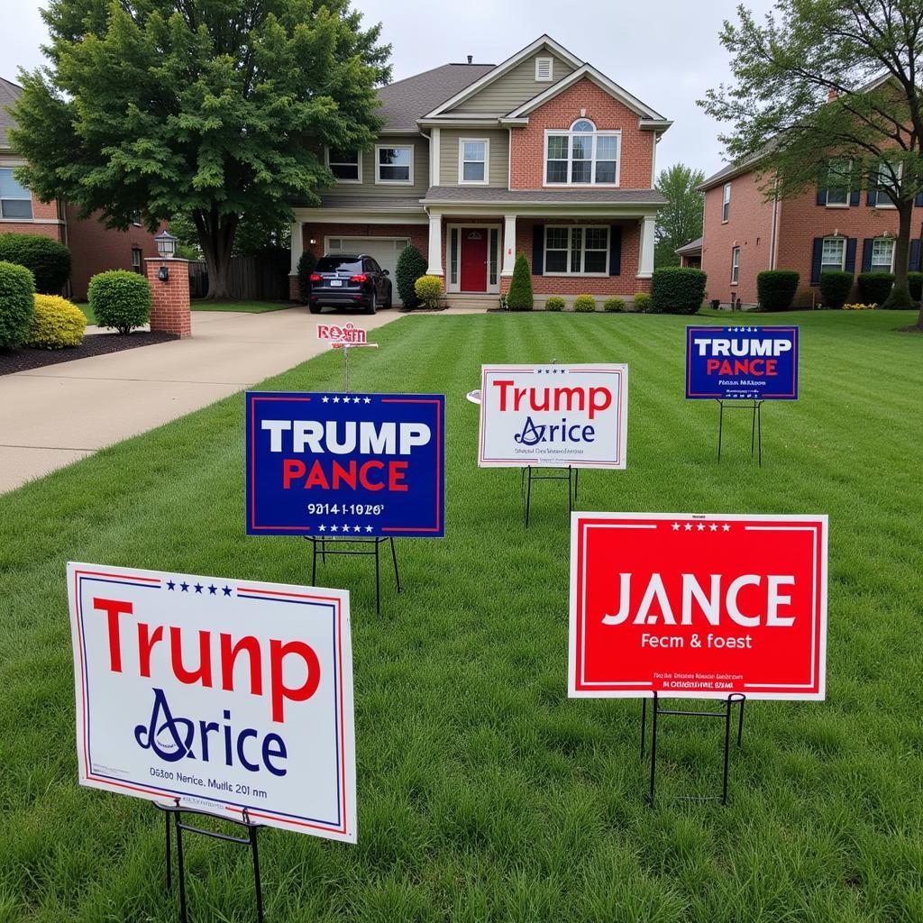 Trump/Vance Yard Signs on Display