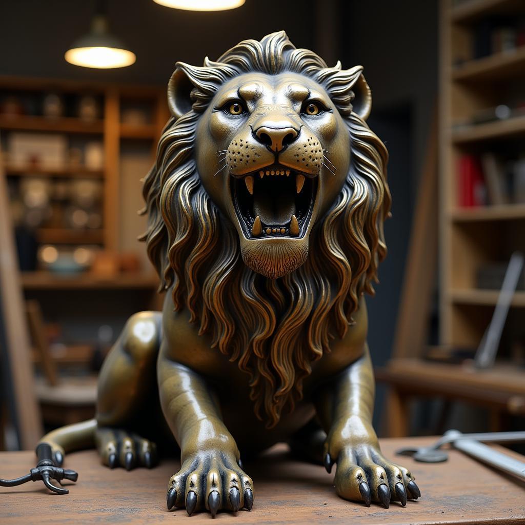 High-Art Bronze Lion Statue