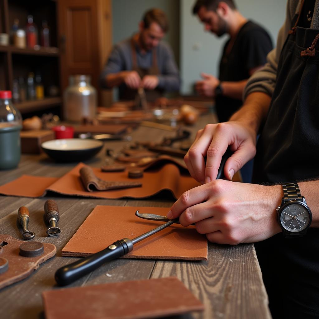 Ubrique Spain Leather Artisans at Work