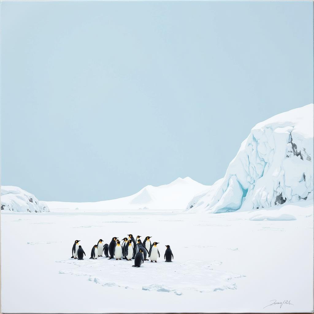 Antarctica Painting: A Snowy Landscape