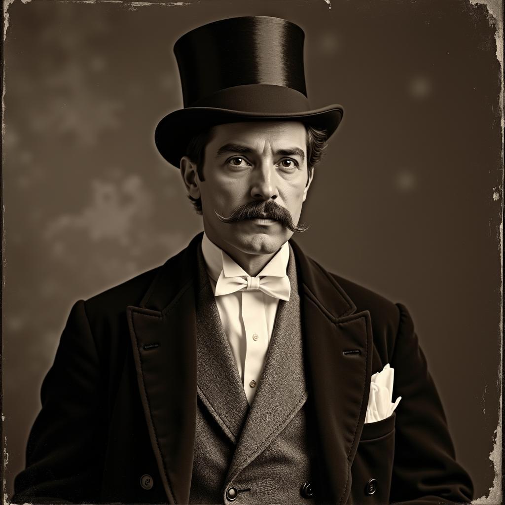 Victorian Gentleman Wearing a Smoking Hat