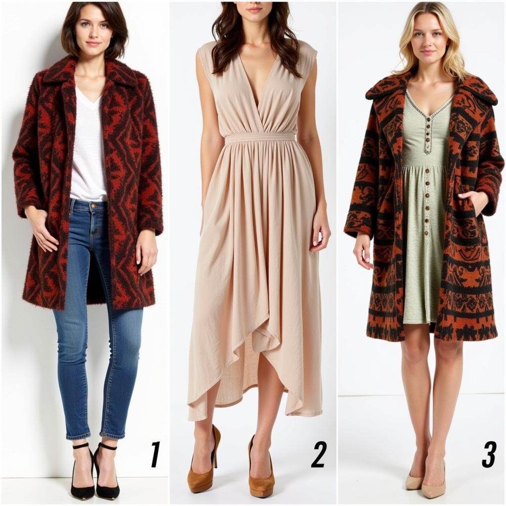 Outfit ideas incorporating vintage carpet coats