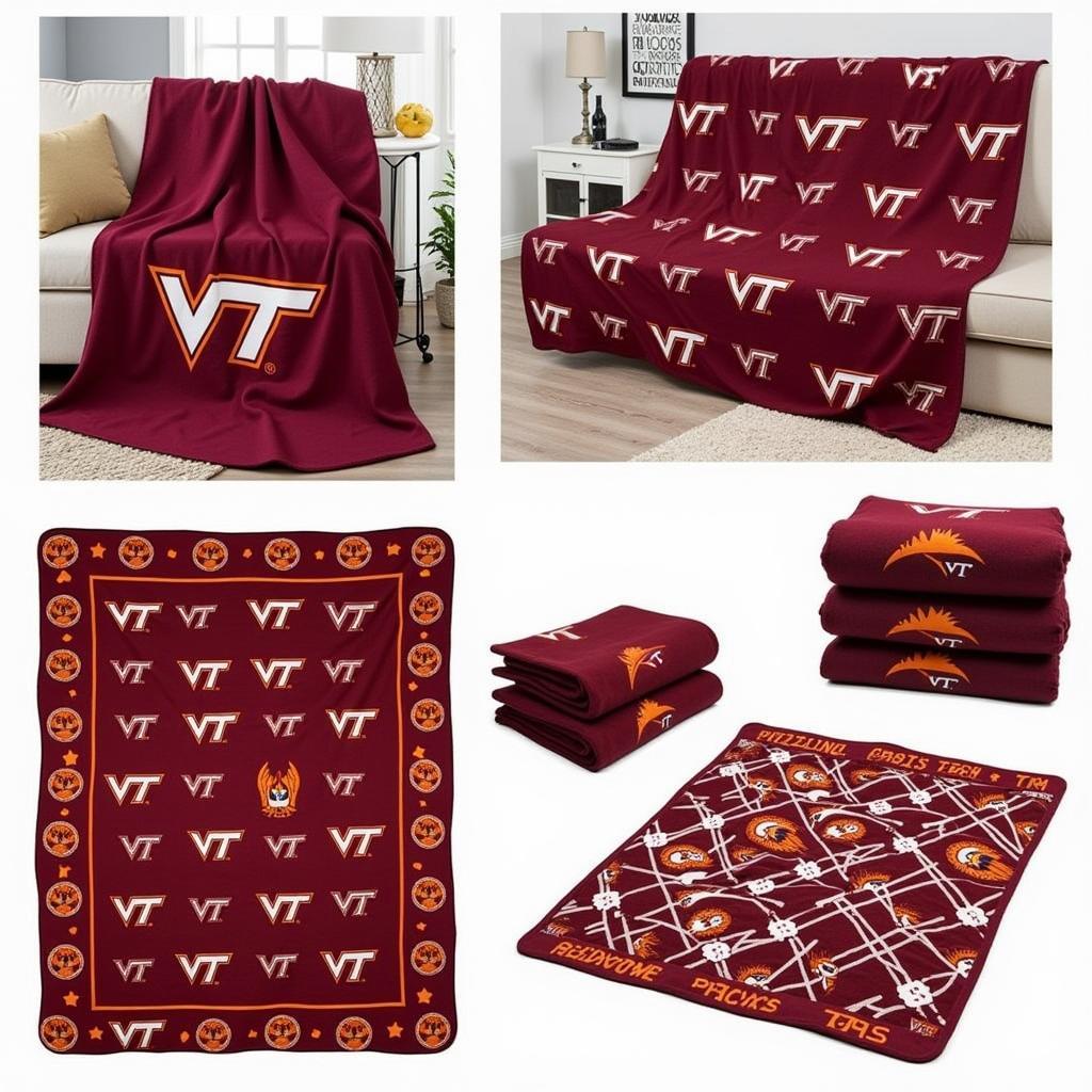 Virginia Tech Blankets in Various Designs