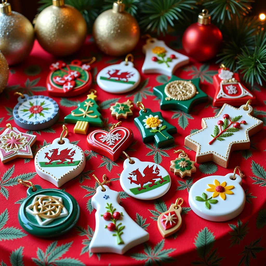 Collection of Wales Christmas Ornaments