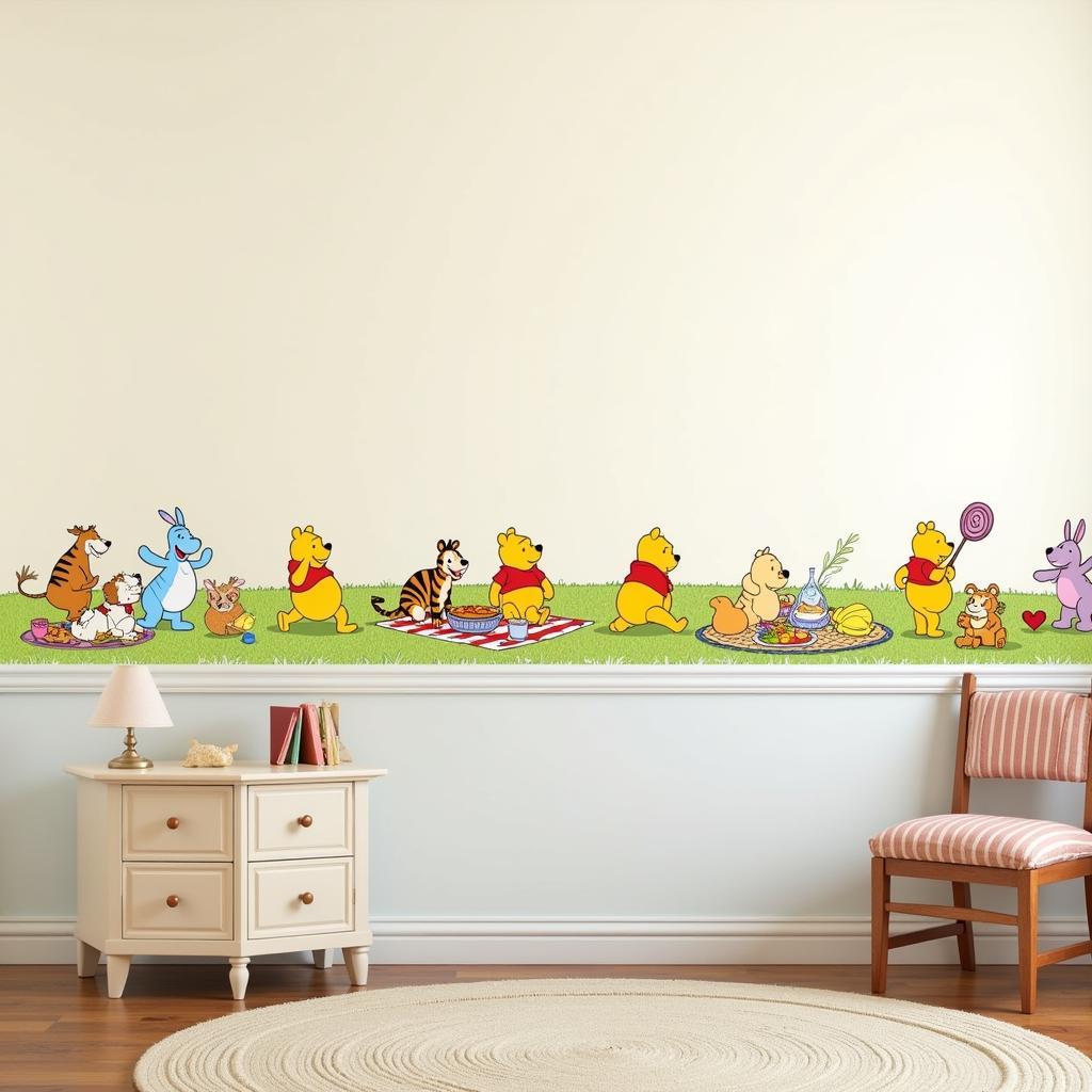 Winnie the Pooh Border Wallpaper for Bedroom