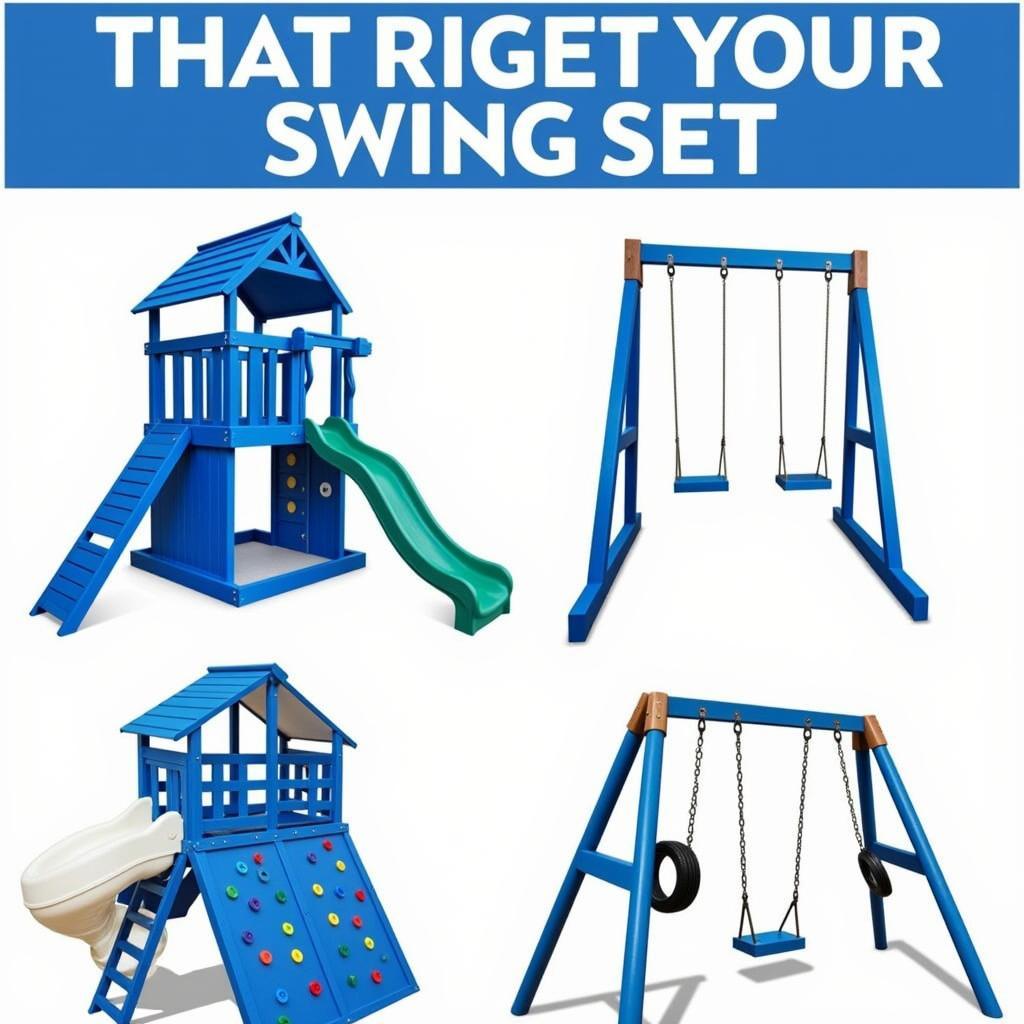 Blue and White Swing Set Design Ideas