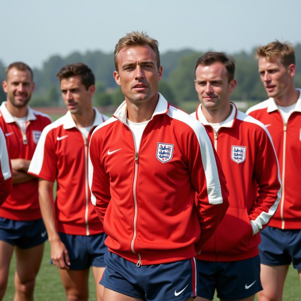 England players wearing the iconic 1966 tracksuit top