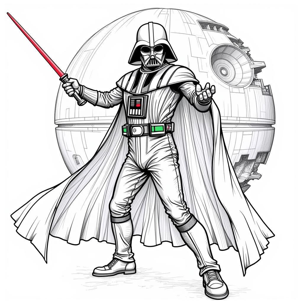 Advanced Darth Vader Coloring Page