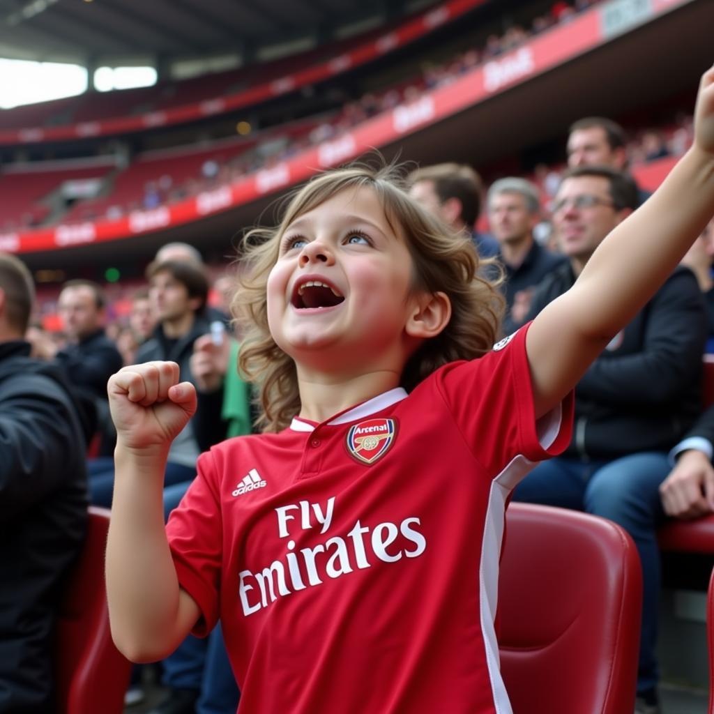 Arsenal Fan in Red Shirt
