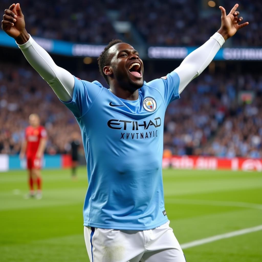 Khoảnh khắc ăn mừng của Balotelli trong màu áo Man City