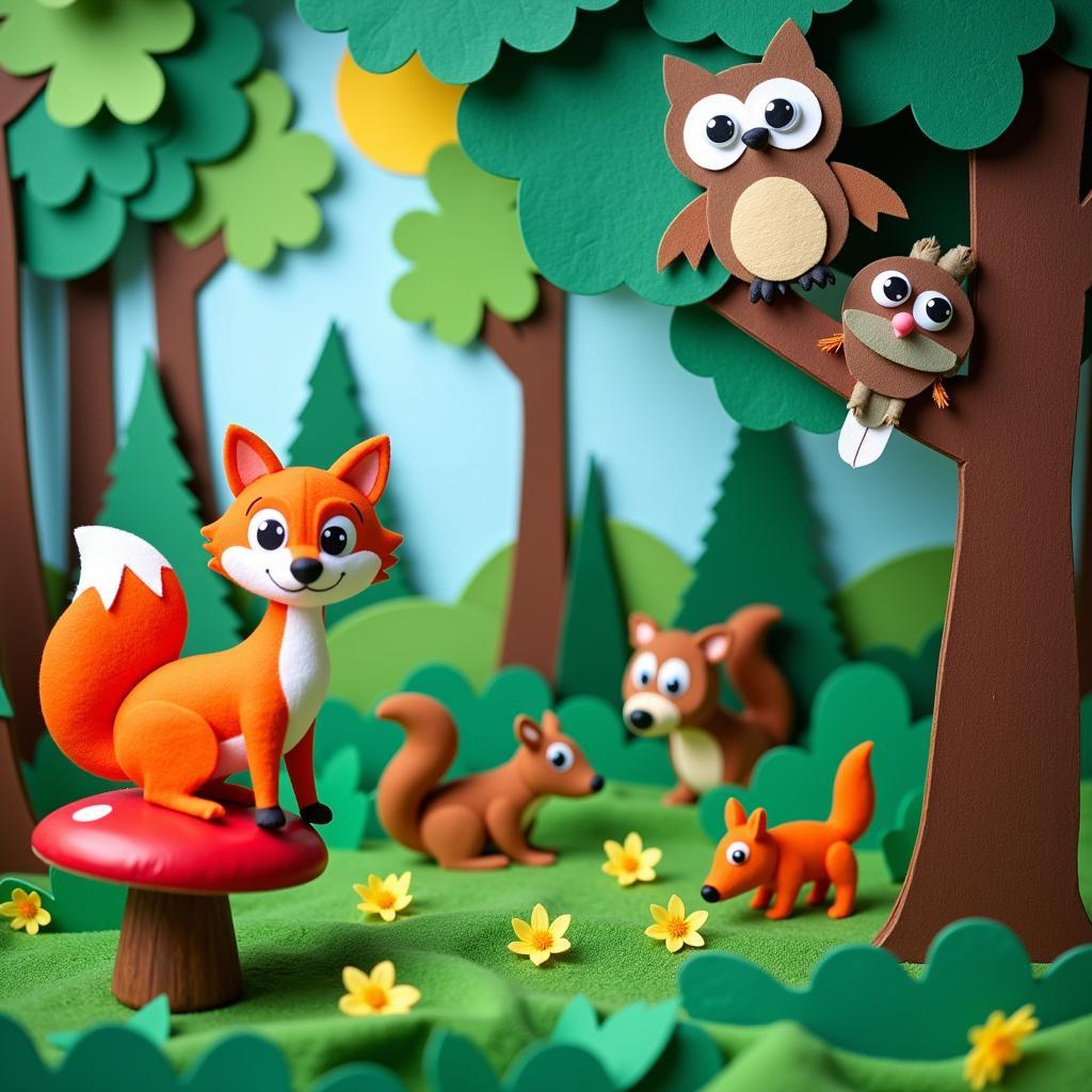 Vibrant Woodland Animals Bulletin Board