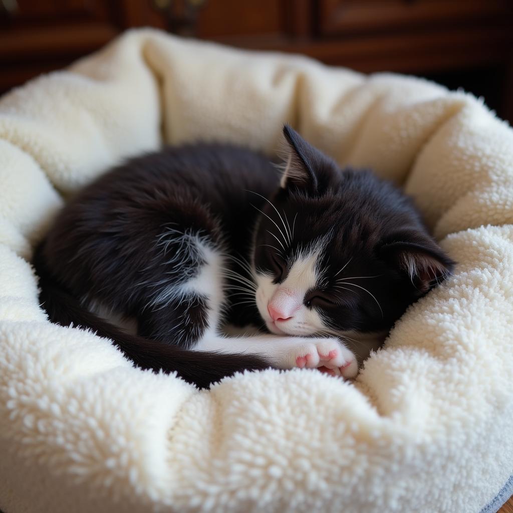 Sleeping Siberian Kitten