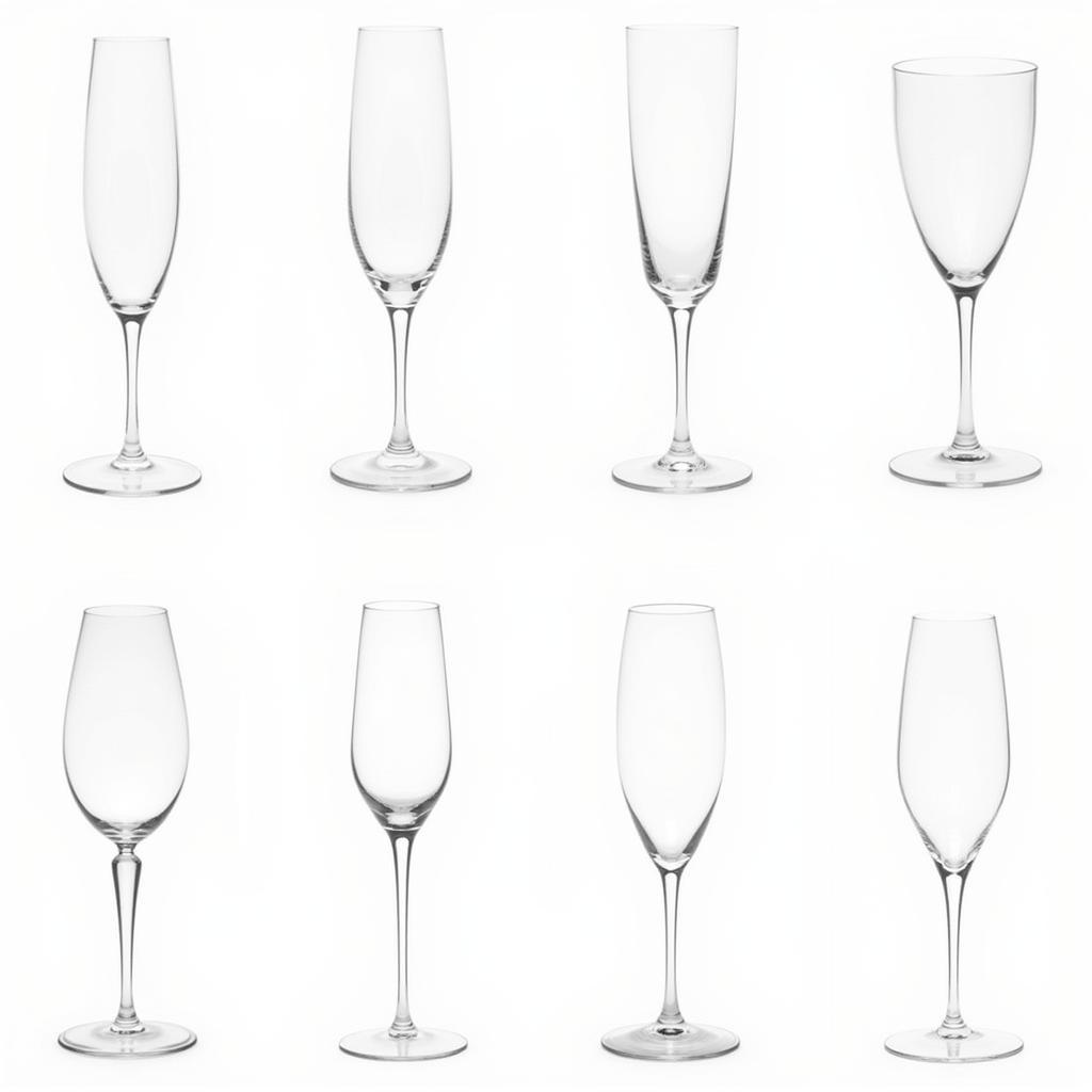 Bộ sưu tập ly edge champagne glass với nhiều kiểu dáng khác nhau