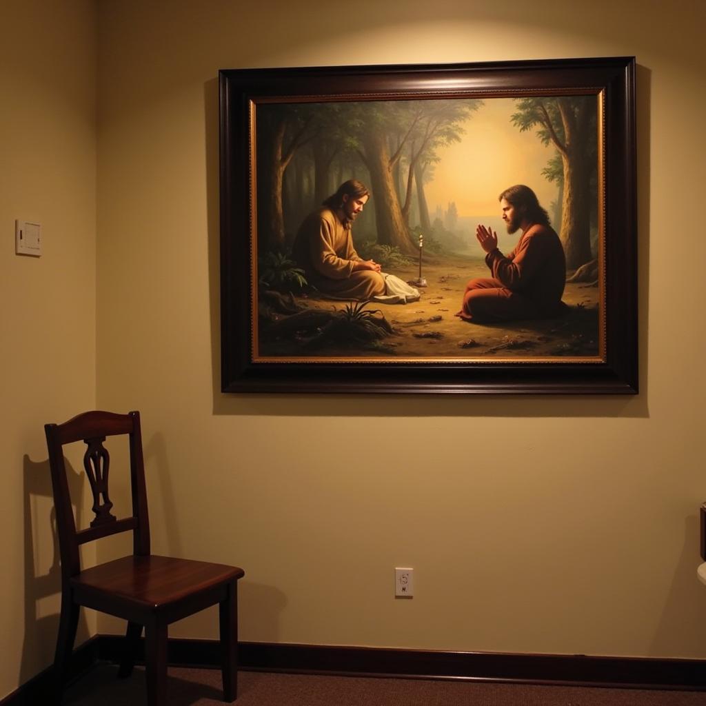 Jesus painting in a prayer room