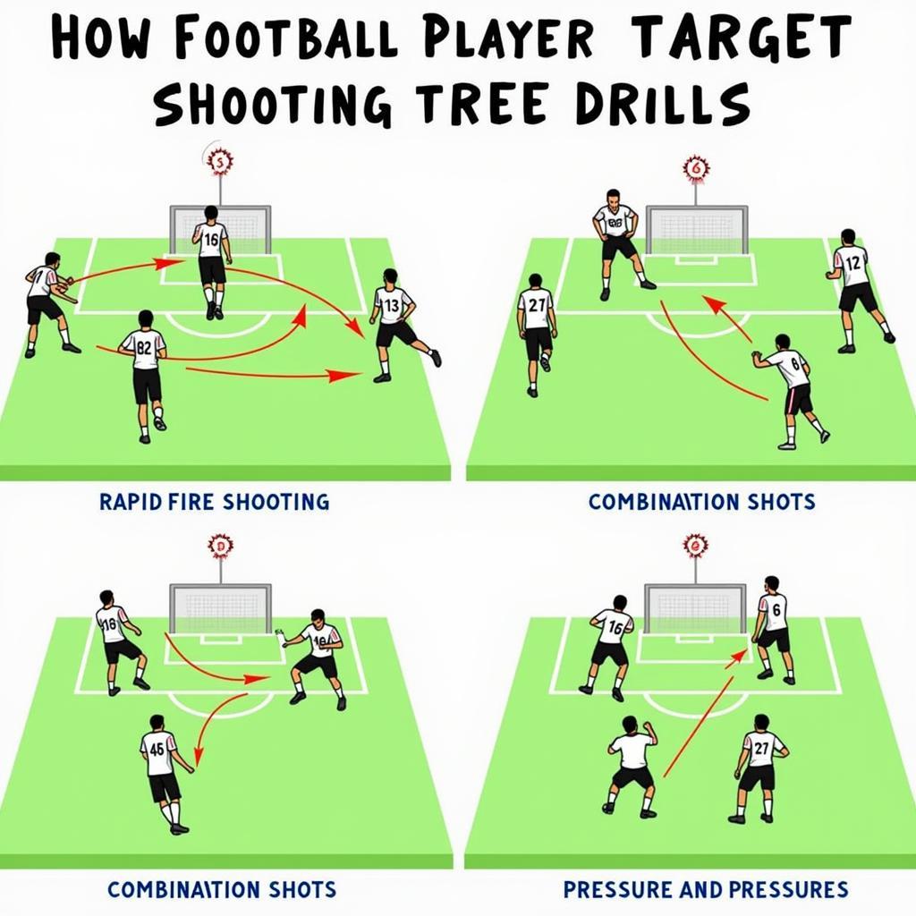 Advanced shooting tree target drills for enhancing football skills.