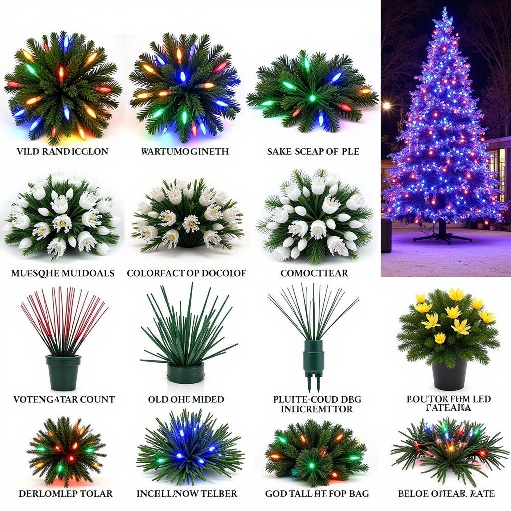 Different types of Christmas net lights large.