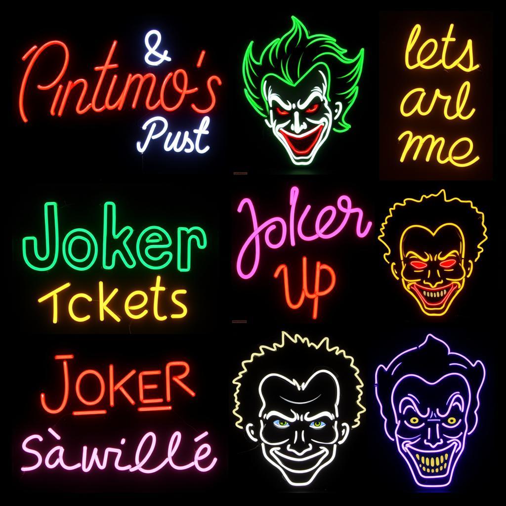 Các mẫu Joker neon sign khác nhau