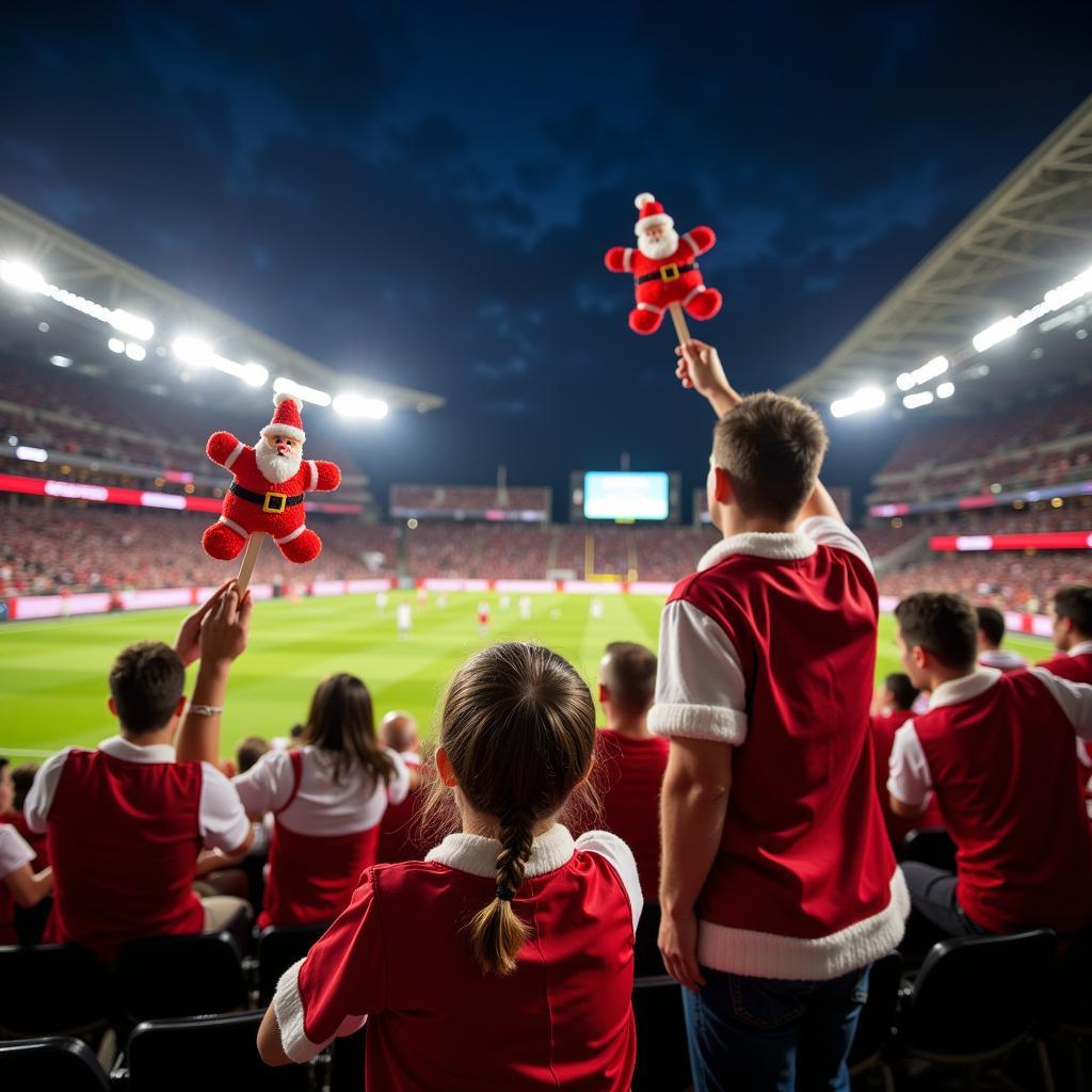 Candy Santas enjoyed by football fans