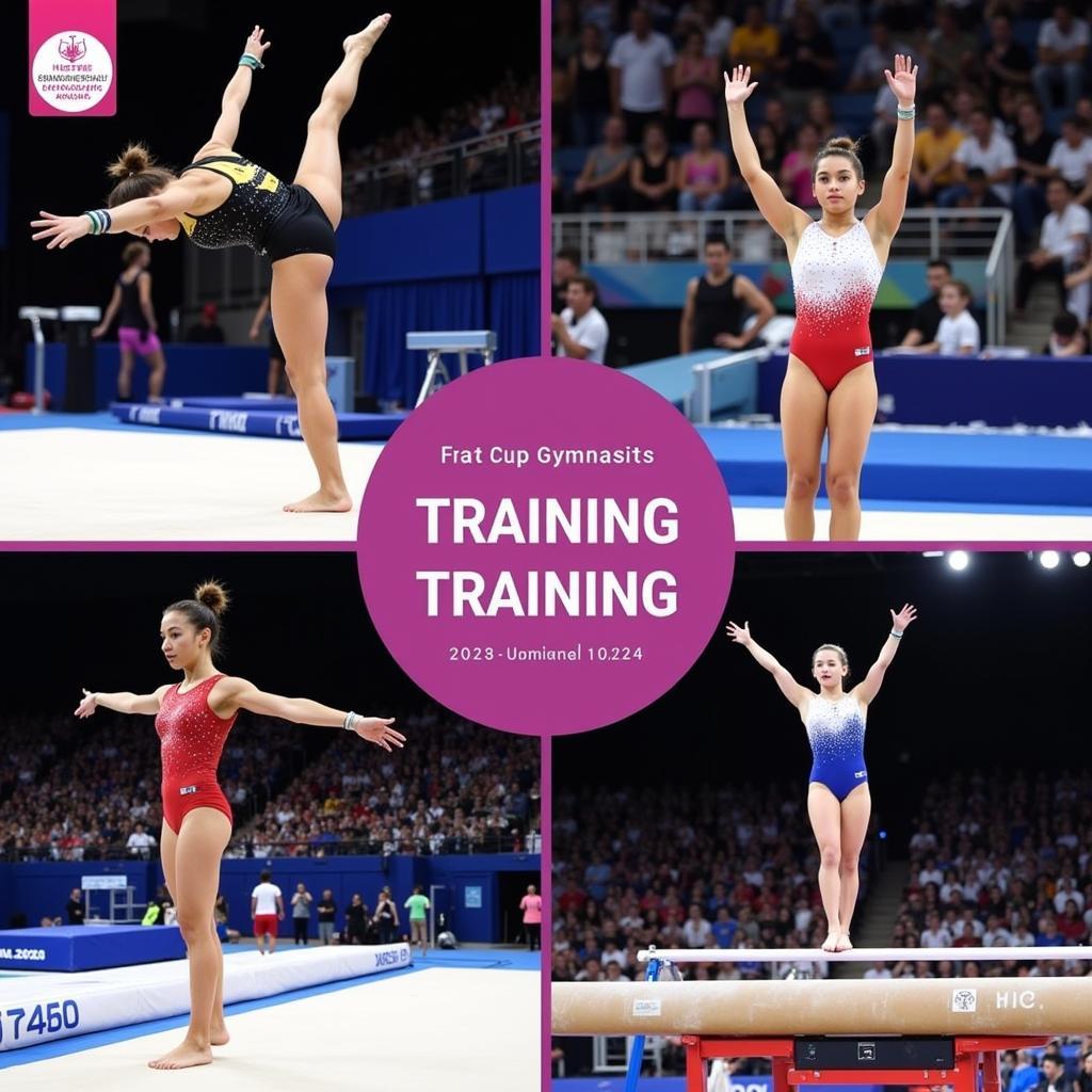 Gymnasts training for the 2024 Commonwealth Cup