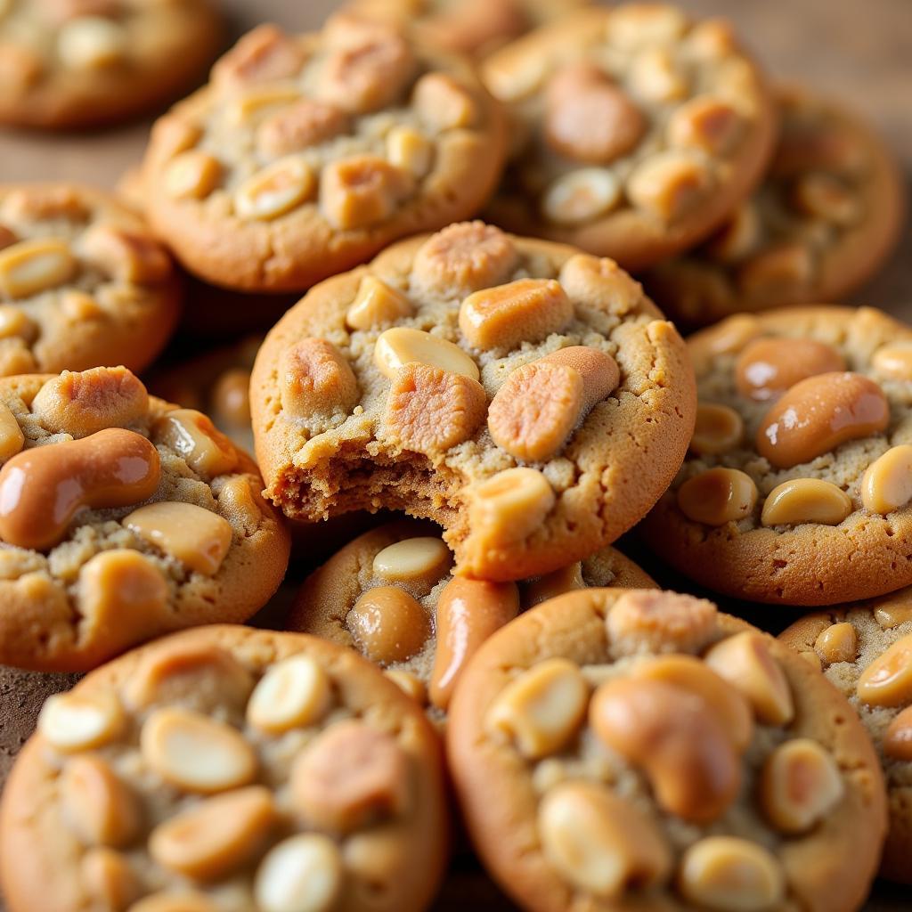 Close-up of crackerjack cookies showing texture and ingredients