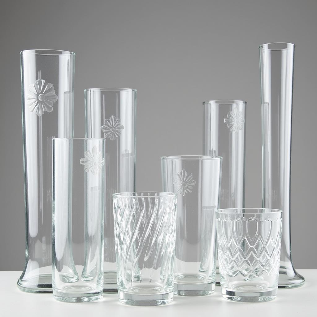 Various Cylindrical Glass Hurricanes