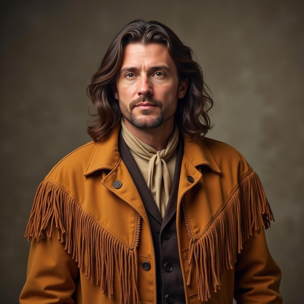 Daniel Boone Portrait in Frontier Clothing